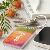 Abstracte waterverf geschilderde achtergrond sleutelhanger (Voorkant Rechts)