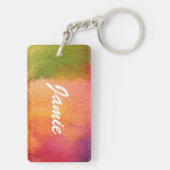 Abstracte waterverf geschilderde achtergrond sleutelhanger (achterkant)