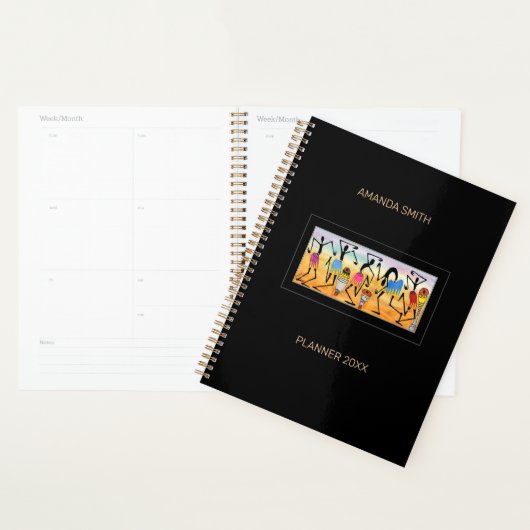 Abstracte, Waterverf Geweldige break dance ritme Planner (Display)