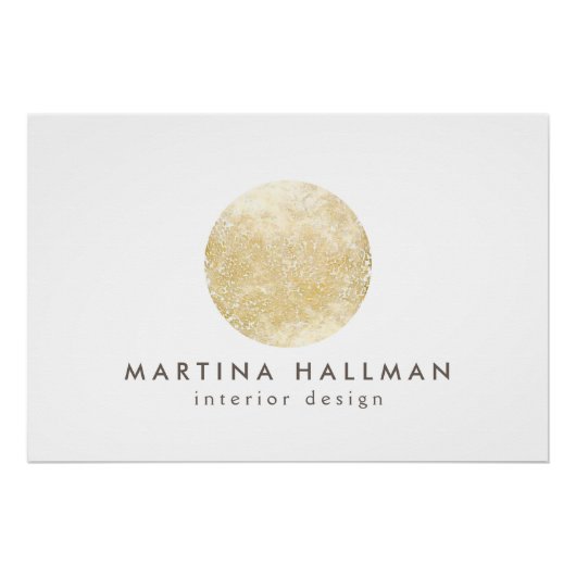 Abstracte Waterverf Gold Circle Logo Downloaden Perfect Poster (Voorkant)