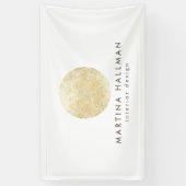 Abstracte Waterverf Gouden Cirkel Logo op Wit Spandoek (Verticaal)