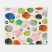 Abstracte Waterverf Gouden Glitter Art Fleece Deken (Voorkant (Horizontaal))