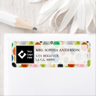 Abstracte Waterverf Gouden Glitter Art + Uw Logo Etiket