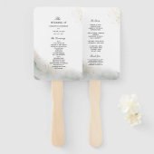 Abstracte Waterverf Groene penseelstreken & goud Handwaaier (Voorkant en achterkant)