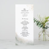 Abstracte Waterverf Groene penseelstreken & goud Menu (Staand voorkant)