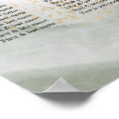 Abstracte Waterverf Groene penseelstreken & goud Poster (Hoek)