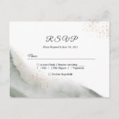 Abstracte Waterverf Groene penseelstreken & goud Uitnodiging Briefkaart (Voorkant)