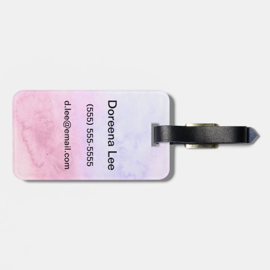 Abstracte waterverf handgeschilderde achtergrond 1 bagagelabel (Achterkant horizontaal)