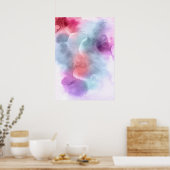 Abstracte waterverf handgeschilderde achtergrond 1 poster (Keuken)