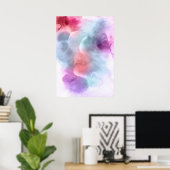 Abstracte waterverf handgeschilderde achtergrond 1 poster (Thuiskantoor)