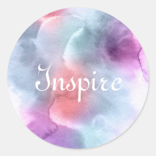 Abstracte waterverf handgeschilderde achtergrond 1 ronde sticker