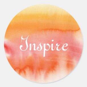 Abstracte waterverf handgeschilderde achtergrond 1 ronde sticker