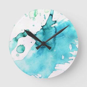 Abstracte waterverf handgeschilderde achtergrond 2 ronde klok