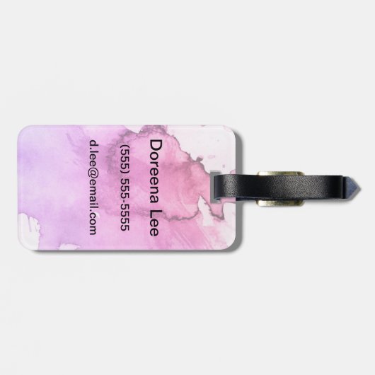 Abstracte waterverf handgeschilderde achtergrond 5 bagagelabel (Achterkant horizontaal)