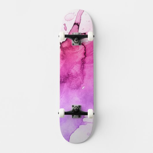 Abstracte waterverf handgeschilderde achtergrond 5 skateboard (Voorkant)
