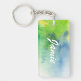 Abstracte waterverf handgeschilderde achtergrond 8 sleutelhanger