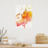 Abstracte waterverf handgeschilderde achtergrond poster (Keuken)