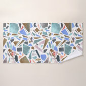 Abstracte waterverf: handgetekende witte achtergro badhanddoek (Badhanddoek)