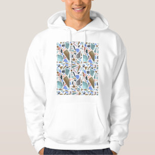 Abstracte waterverf: handgetekende witte achtergro hoodie