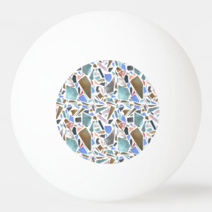 Abstracte waterverf: handgetekende witte achtergro pingpongballen