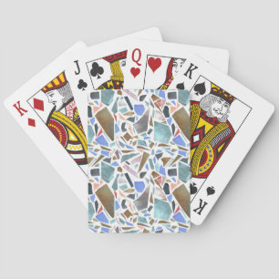 Abstracte waterverf: handgetekende witte achtergro pokerkaarten