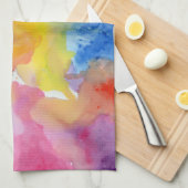 Abstracte Waterverf Heldere, levendige kleuren sch Theedoek (Quarter Fold)