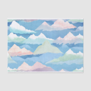 Abstracte Waterverf heuvels en bergen Natuur Tissuepapier