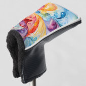 Abstracte Waterverf in zonsondergangkleuren Golfheadcover (3/4 voorkant)