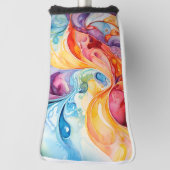Abstracte Waterverf in zonsondergangkleuren Golfheadcover (Draai 90)
