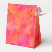 Abstracte Waterverf Ink Art Roze Sinaasappel Bedankdoosjes (Achterkant)