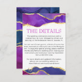 Abstracte Waterverf Ink Fuchsia Roze Paars Gold E Informatiekaartje (Voorkant / Achterkant)