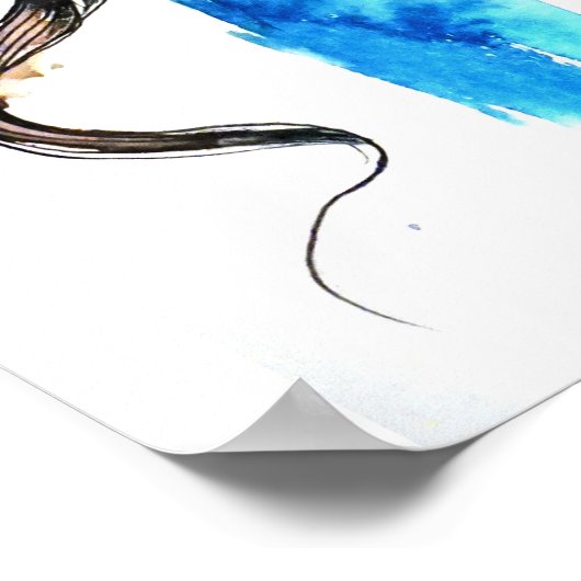 Abstracte Waterverf inkt kleurrijke vrouw make-up Poster (Hoek)