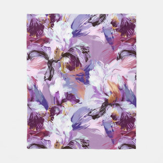 Abstracte Waterverf iris print Fleece Deken