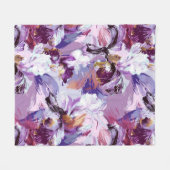 Abstracte Waterverf iris print Fleece Deken (Voorkant (Horizontaal))