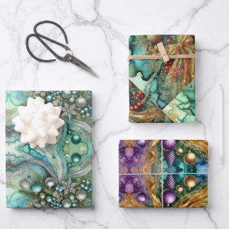 Abstracte Waterverf Kerst Inpakpapier Vel