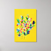 Abstracte waterverf, kleurrijke floranje canvas afdruk (Voorkant)