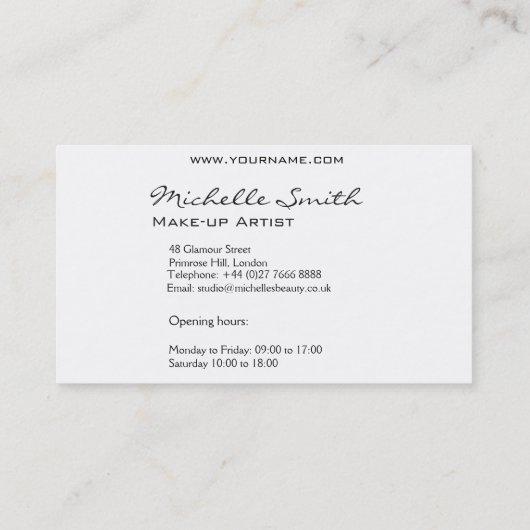 Abstracte Waterverf kleurrijke vrouw make-up brand Visitekaartje (Achterkant)