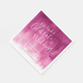 Abstracte waterverf kunst roze rode bruiloft serve servetten (Hoek)