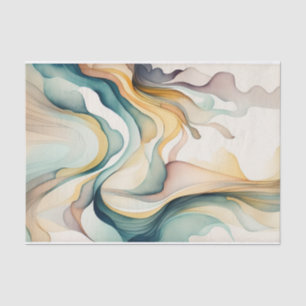 Abstracte waterverf kunstgolven. Moderne stroombew Tissuepapier