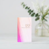 Abstracte Waterverf kunstroze magenta Visitekaartje (Staand voorkant)