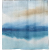 Abstracte Waterverf Lake Design Douchegordijn (Voorkant)