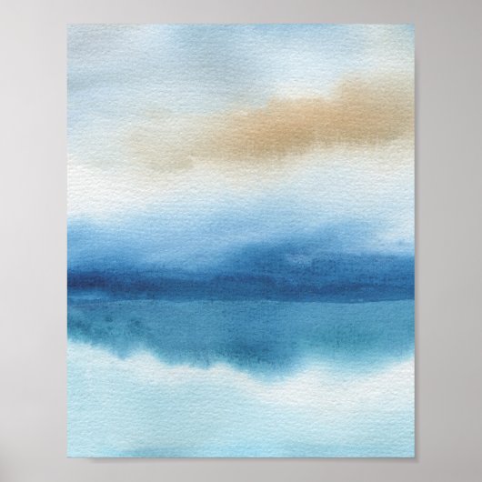 Abstracte Waterverf Lake Design Poster (Voorkant)