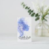 Abstracte waterverf lichtblauwe spatborstelstreek visitekaartje (Staand voorkant)