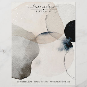 Abstracte Waterverf Life Coach Letterhead Briefhoofd