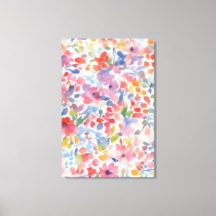 Abstracte waterverf losse bloemen canvas afdruk