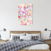 Abstracte waterverf losse bloemen canvas afdruk (Insitu (Slaapkamer))