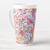 Abstracte Waterverf Losse Bloemen Latte Mok (Linkerhoek)