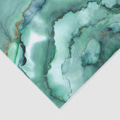 Abstracte Waterverf Marble Groen Turquoise Tissuepapier (Detail)