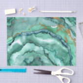 Abstracte Waterverf Marble Groen Turquoise Tissuepapier (Craft)