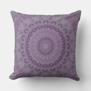 Abstracte Waterverf Medallion in Violet Kussen